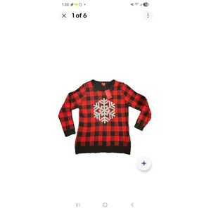 Joyland Belk Women's Size XXL Christmas Snowflake Red/ Black Sweater